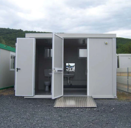 BLOQUE SANITARIO PMR NUEVO CON WC PMR, LAVABO PMR, WC ESTÁNDAR Y LAVAMANOS