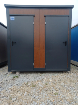 CONTENEDOR SANITARIO DOBLE 2 CABINAS - WC Y DUCHA 246x197x245