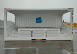 STAND DE CONTENEDORES ESCALONADOS DE 20 PIES