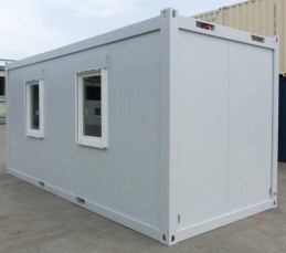 MÓDULO CONTENEDOR DE 20 PIES + 2 VENTANAS + 1 PUERTA