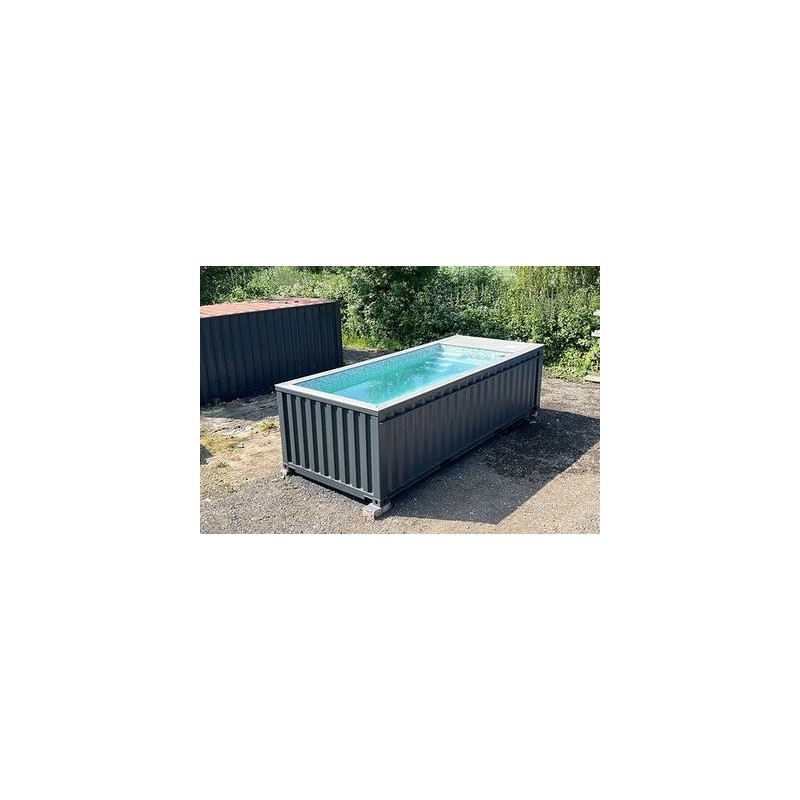 PISCINA CONTENEDOR 20 PIES JET DE NATACIÓN GRIS ANTRACITA